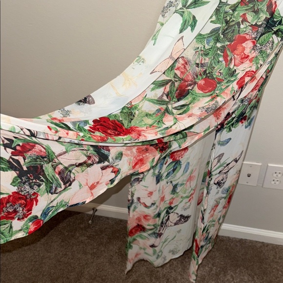 Fate Floral Maxi Dress with Butterfly Design - Sheer Halter - Large - NWT - Picture 6 of 6